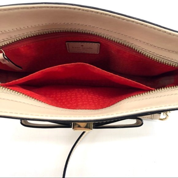 Kate Spade Ivory Bow Front Crossbody Bag Purse - Picture 5 of 8